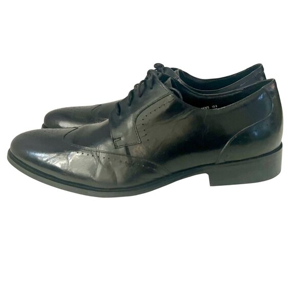 Steven Land Hand Made Leather Wingtip Oxford Dress Shoes Black10.5 Vero Cuoio - Picture 5 of 10